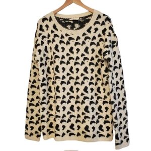 Andree by Unit Eyelash Animal Print Oversized Fuzzy Sweater, Size Small